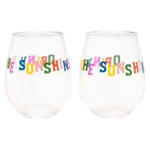 NWT Ban.do Set of Acrylic Wine Glasses